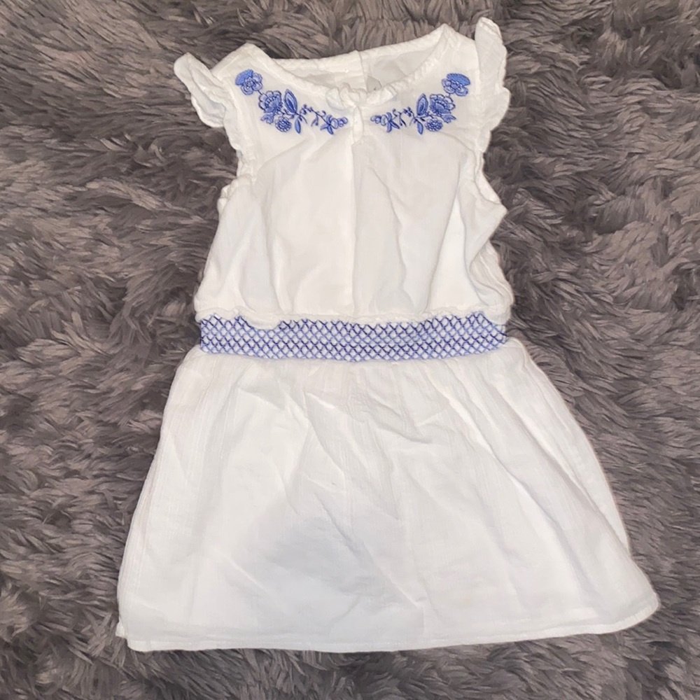 Janie and Jack Girls White Cotton Dress